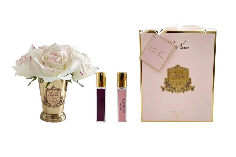 COTE NOIRE - SEVEN ROSE BOUQUET IN WHITE PEACH