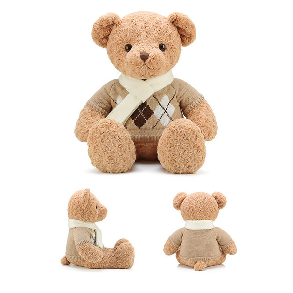 23" Scarf Sweater Teddy Bear - Light Brown (7240588689608)