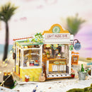 Robotime Rolife Light Music Bar DG147 DIY Wooden Dollhouse