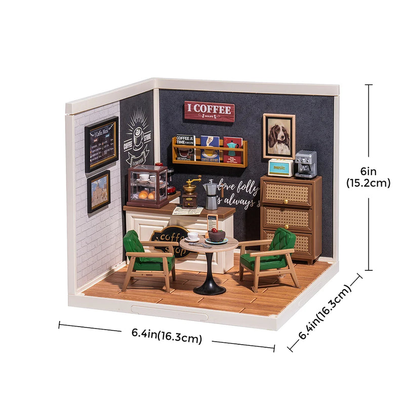 Robotime Rolife Super Creator Breezy Time Cafe Plastic DIY Miniature House Kit DW001B