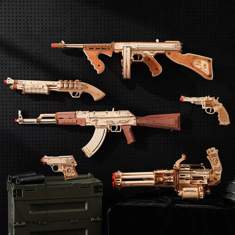 Robotime ROKR Rotating-Barrel Machine Gun 3D Wooden Puzzle LQA01 (Pre-Order)