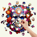 Woodbests - Flowers and Skulls Wooden Jigsaw Puzzle (90-120pcs)