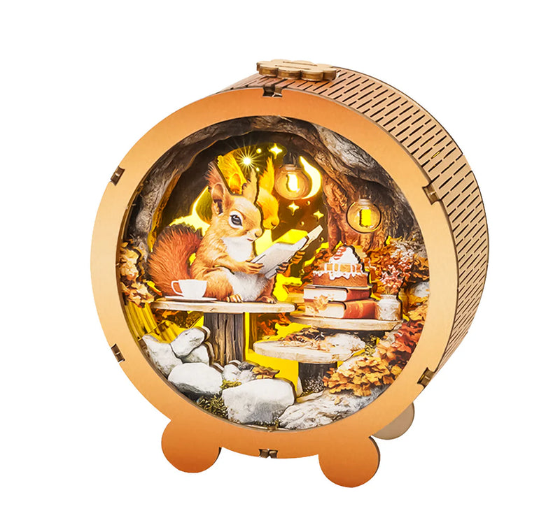 Woodbests - Squirrel's Reading Kit - 3D Wooden Puzzle Night Light