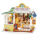Robotime Rolife Light Music Bar DG147 DIY Wooden Dollhouse