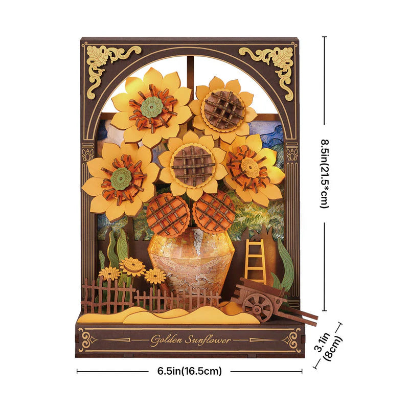 Robotime Rowood Golden Sunflower Wall Art 3D Wooden Puzzle TH002