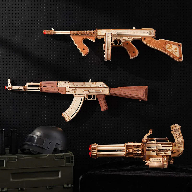 Robotime ROKR Rotating-Barrel Machine Gun 3D Wooden Puzzle LQA01 (Pre-Order)