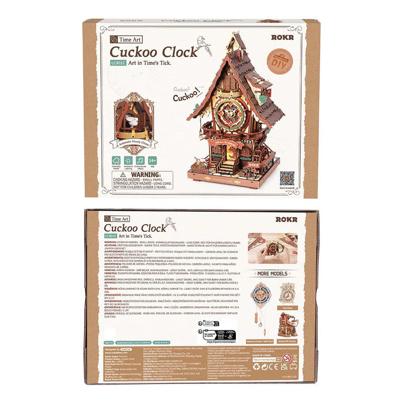 Robotime ROKR Cuckoo Clock Mechanical 3D Wooden Puzzle LC901C & LC901