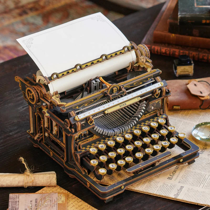 robotime-rokr-mechanical-typewriter-wooden-3d-puzzle-lk703b-classic-version