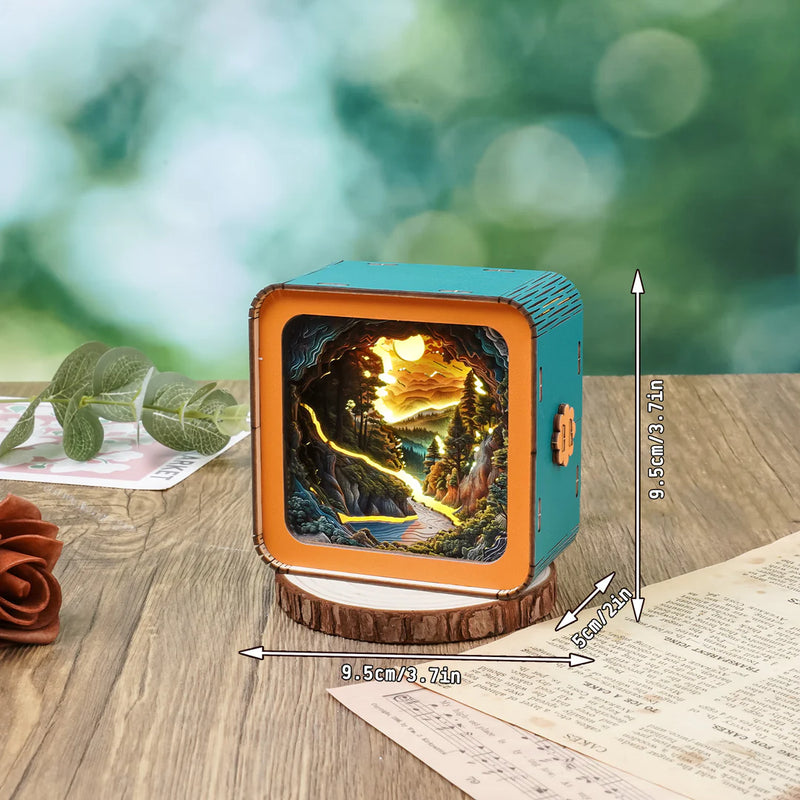 Woodbests - Sunset Wilderness Path Kit - 3D Wooden Puzzle Night Light