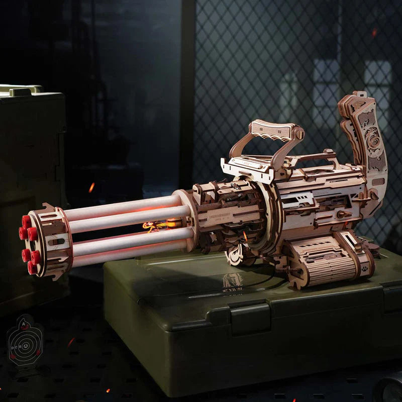 Robotime ROKR Rotating-Barrel Machine Gun 3D Wooden Puzzle LQA01 (Pre-Order)