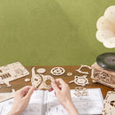 Robotime ROKR DIY Crank Classic Gramophone LKB01 (Hand Rotating)