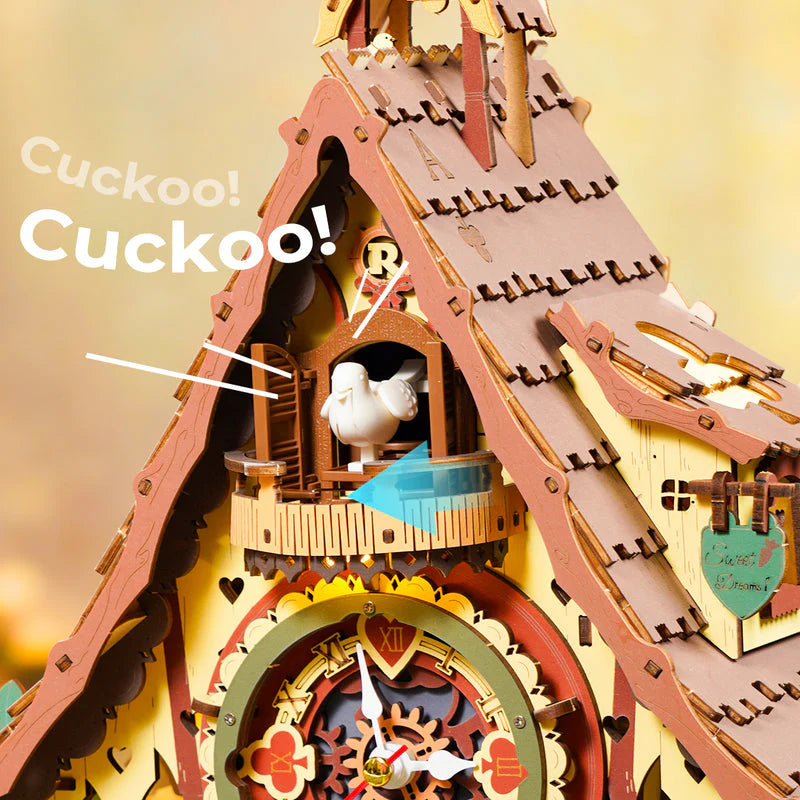 Robotime ROKR Cuckoo Clock Mechanical 3D Wooden Puzzle LC901C & LC901