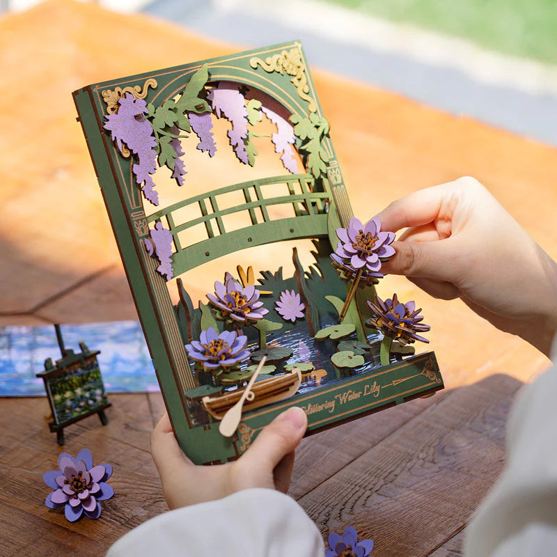 Robotime Rowood Glittering Water Lily Wall Art 3D Wooden Puzzle TH001