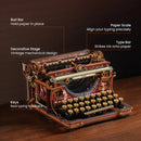 Robotime ROKR Mechanical Typewriter Wooden 3D Puzzle LK703C (Magic Version)