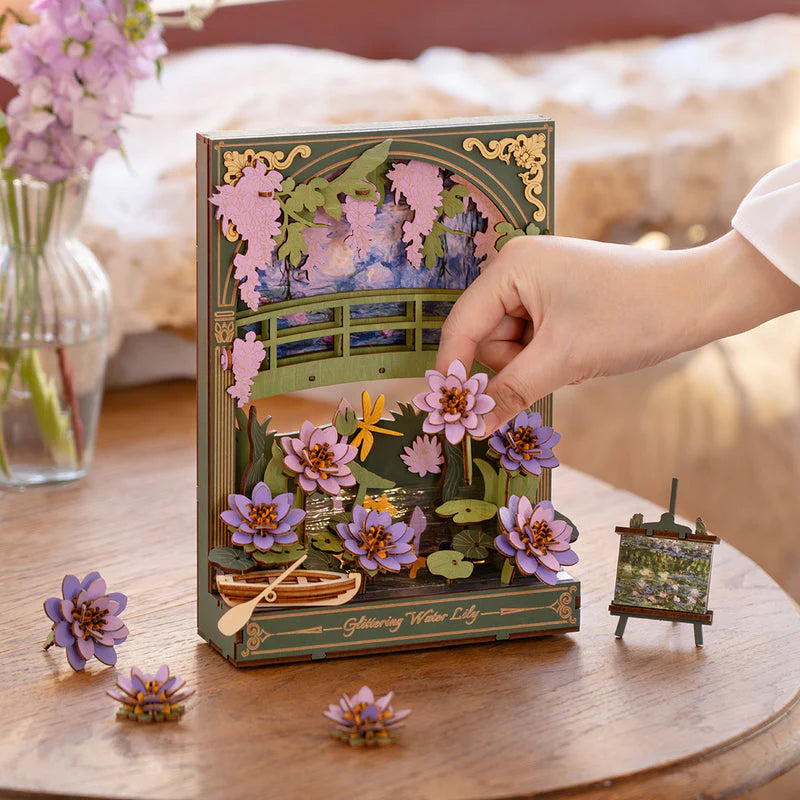 Robotime Rowood Glittering Water Lily Wall Art 3D Wooden Puzzle TH001