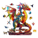 Woodbests - Colorful Dragon-2 Wooden Jigsaw Puzzle (90-120pcs)