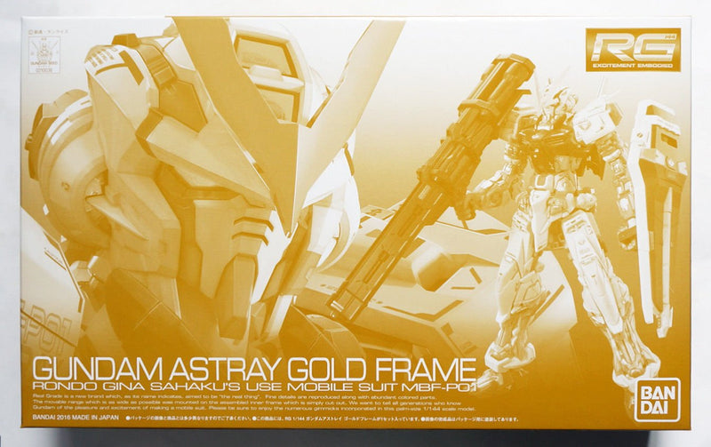 (PREMIUM-BANDAI) GUNDAM - RG 1/144 GUNDAM ASTRAY GOLD FRAME RONDO GINA SAHAKU'S USE MOBILE SUIT MBF-P01