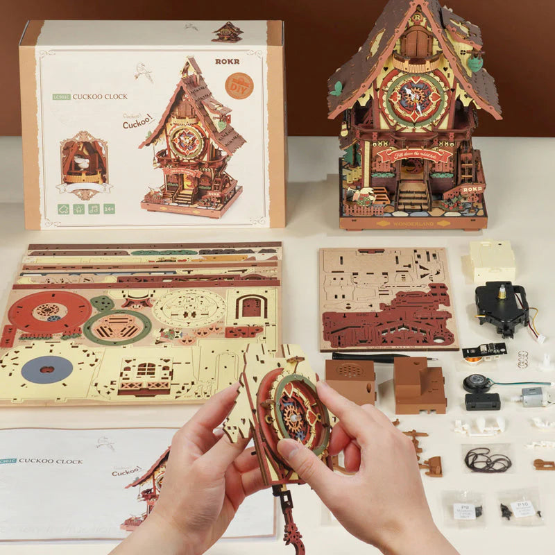 Robotime ROKR Cuckoo Clock Mechanical 3D Wooden Puzzle LC901C & LC901