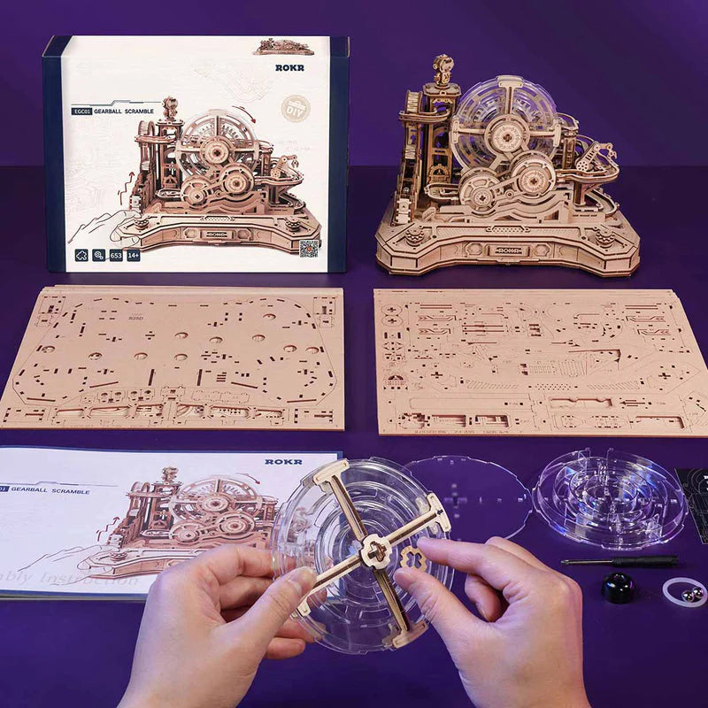 Robotime ROKR Gearball Scramble 3D Wooden Puzzle EGC01 (Pre-Order)