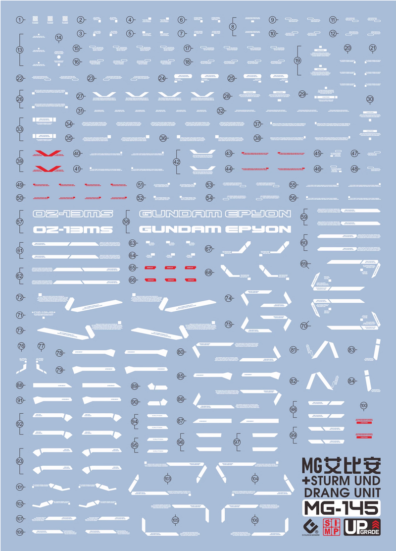 GUNDAM DECAL 145 MG 1/100 GUNDAM EPYON EW VER.