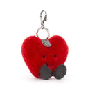 JELLYCAT AMUSEABLE HEART BAG CHARM RED & BLACK 16X9X3 CM