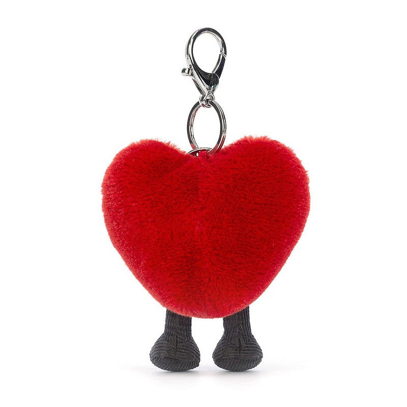 JELLYCAT AMUSEABLE HEART BAG CHARM RED & BLACK 16X9X3 CM