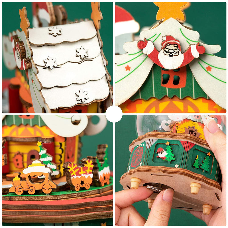 Robotime Rolife DIY Music Box Christmas Town AM46