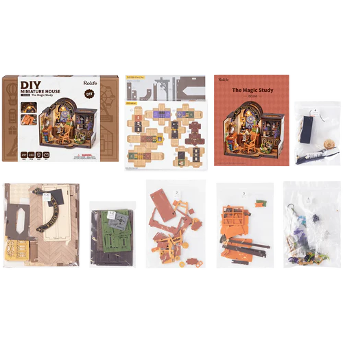 Robotime Rolife The Magic Study House DIY Miniature House Kit DG166