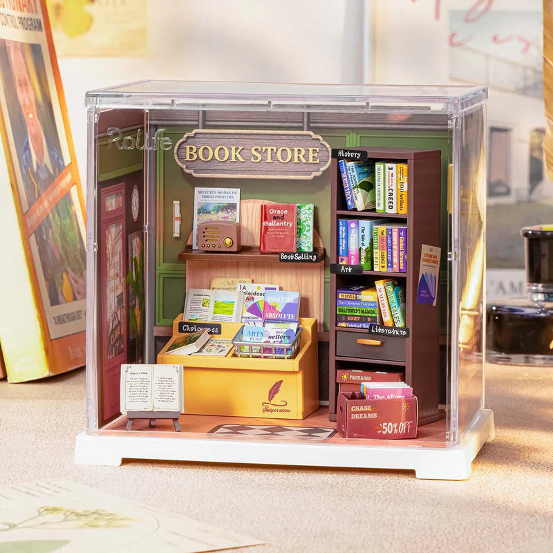 Robotime Rolife Memory Book Store DIY Miniature House DWS04B