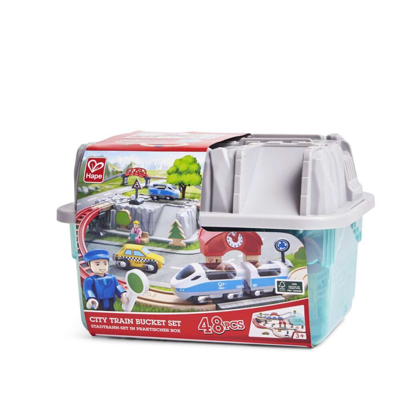Hape City Train Bucket Set