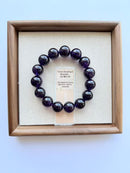 Natural Amethyst Round Bead Bracelet – 15mm