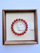 Natural Red Agate Round Bead Bracelet – 10mm