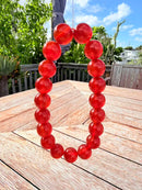 Natural Red Agate Round Bead Bracelet – 10mm