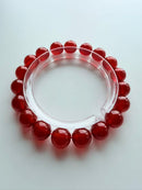 Natural Red Agate Round Bead Bracelet – 10mm