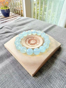 Natural Aquamarine Round Bead Bracelet – 10mm / 11mm / 13mm
