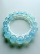 Natural Aquamarine Round Bead Bracelet – 10mm / 11mm / 13mm