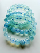 Natural Aquamarine Round Bead Bracelet – 10mm / 11mm / 13mm