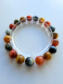 Natural Mixed Colour Tiger’s Eye Round Bead Bracelet – 10mm