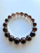 Natural Smoky Quartz Round Bead Bracelet – 11mm