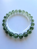 Natural Green Rutilated Quartz Round Bead Bracelet – 9mm