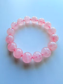 Natural Rose Quartz Round Bead Bracelet – 10mm / 12mm