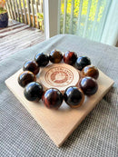 Natural Mixed Colour Tiger’s Eye Round Bead Bracelet – 19mm