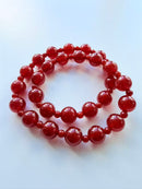 Natural Red Agate 2-Loop Round Bead Bracelet – 10mm