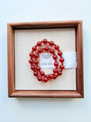 Natural Red Agate 2-Loop Round Bead Bracelet – 10mm