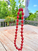 Natural Red Agate 2-Loop Round Bead Bracelet – 10mm