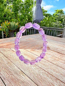 Natural Amethyst Barrel Bead Bracelet – Approx. 13 × 8mm
