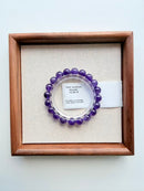 Natural Amethyst Round Bead Bracelet – 9mm