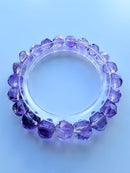 Natural Amethyst Diamond-Cut Bead Bracelet – 10mm