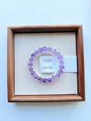 Natural Amethyst Diamond-Cut Bead Bracelet – 10mm