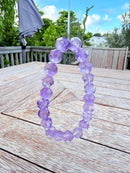 Natural Amethyst Diamond-Cut Bead Bracelet – 10mm